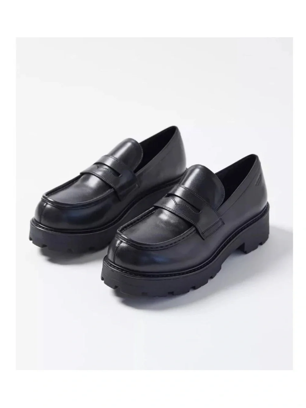 Vagabond Shoemakers Cosmo 2.0 Black Leather Platform Loafers US 10